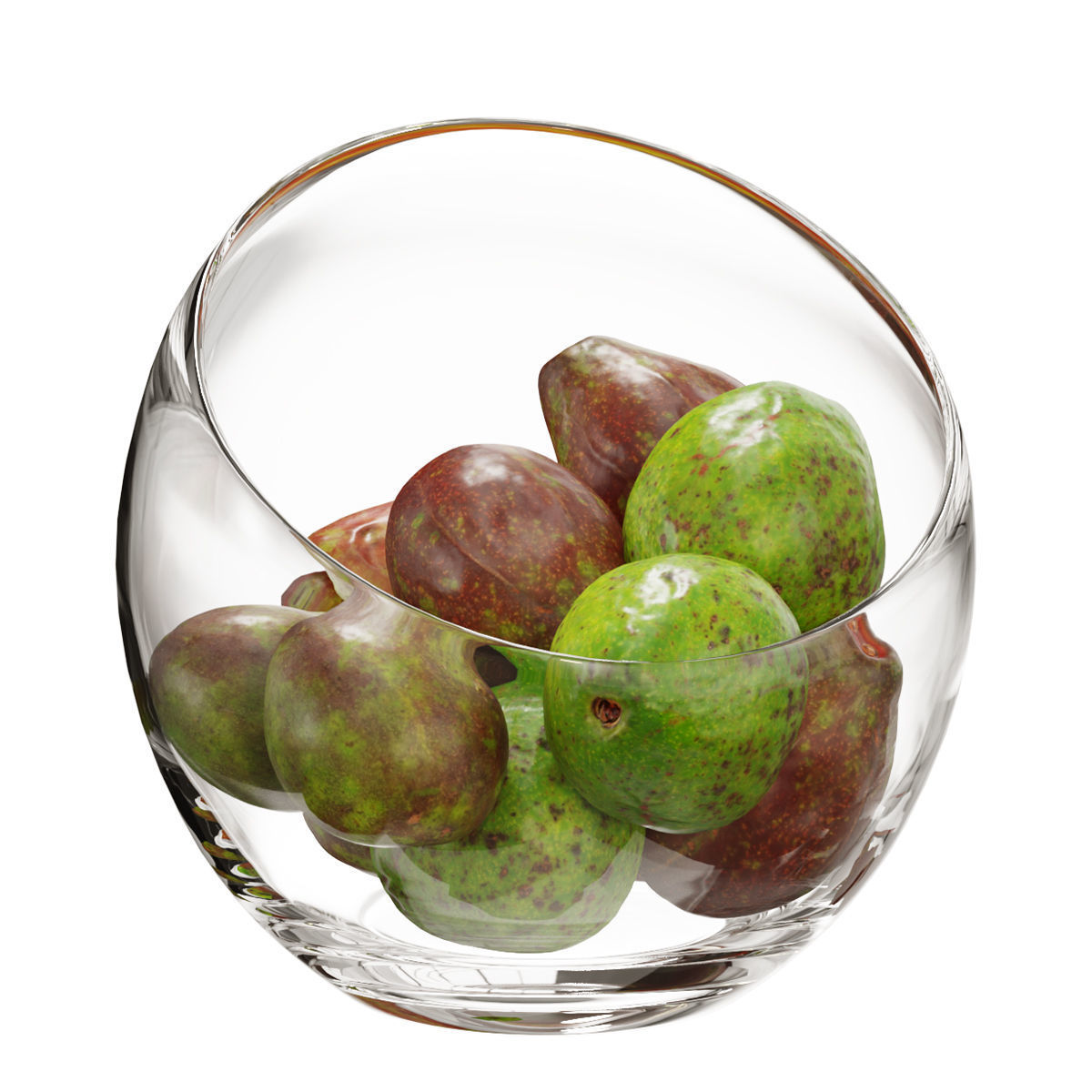 Large Slant Fruit Bowl avocado 3D model_4