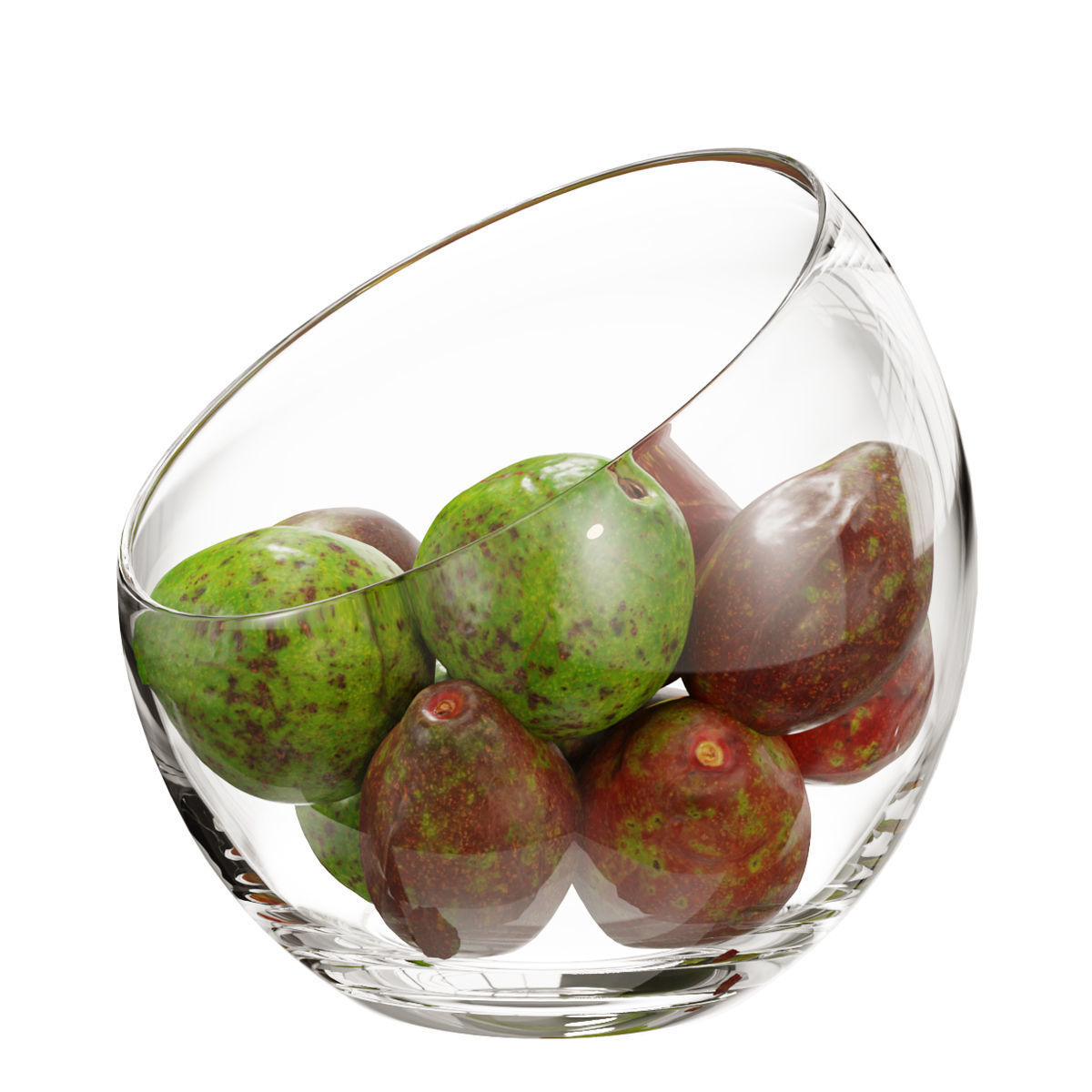 Large Slant Fruit Bowl avocado 3D model_6