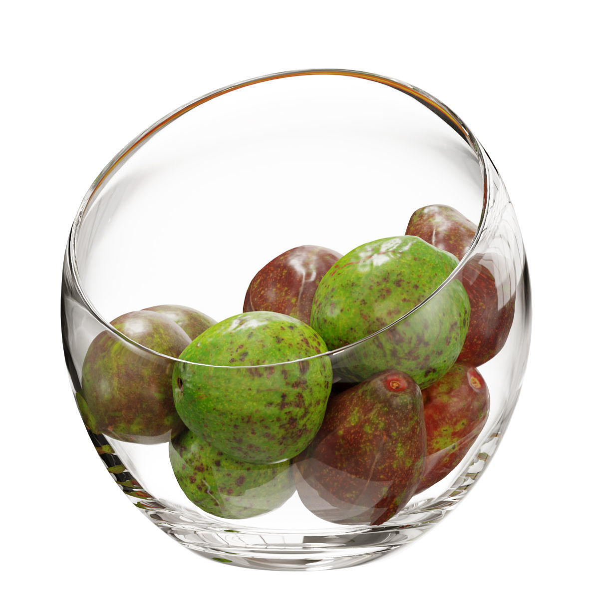 Large Slant Fruit Bowl avocado 3D model_5