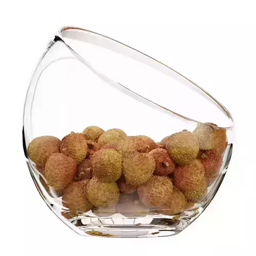 Large Slant Fruit Bowl litchi fruit 3D model
