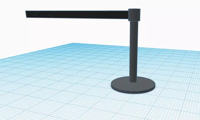 Retractable Stanchion Free low-poly 3D model_0
