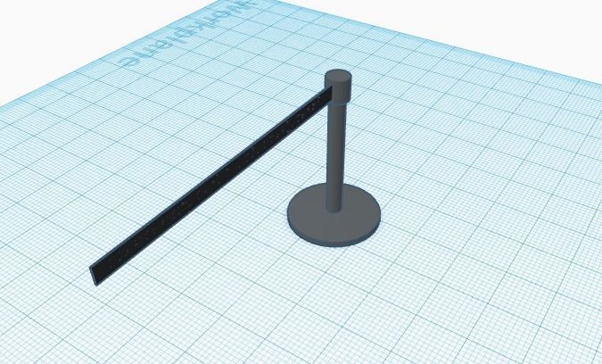 Retractable Stanchion Free low-poly 3D model_3
