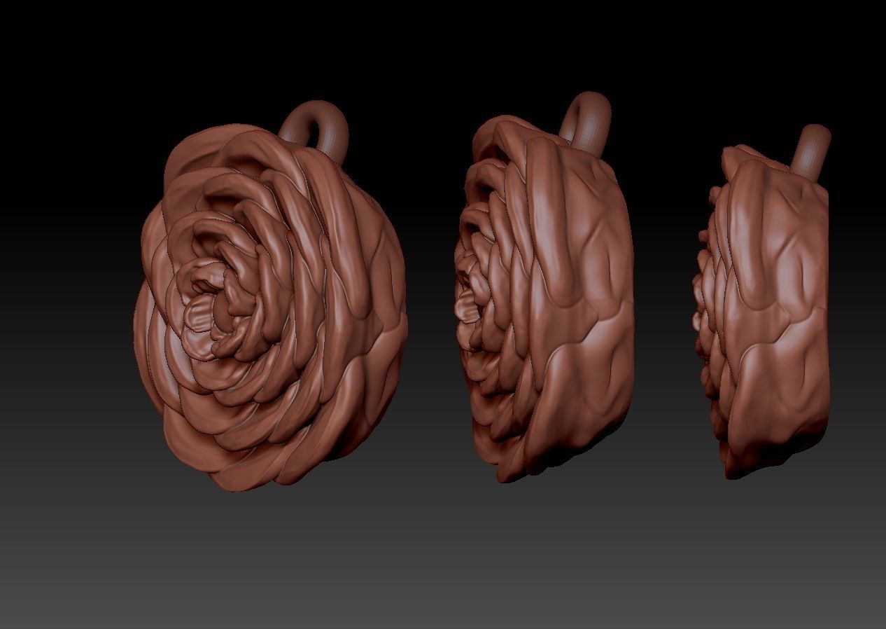 Amazing Rose Pendant Earring 3d print model 3D print model_4