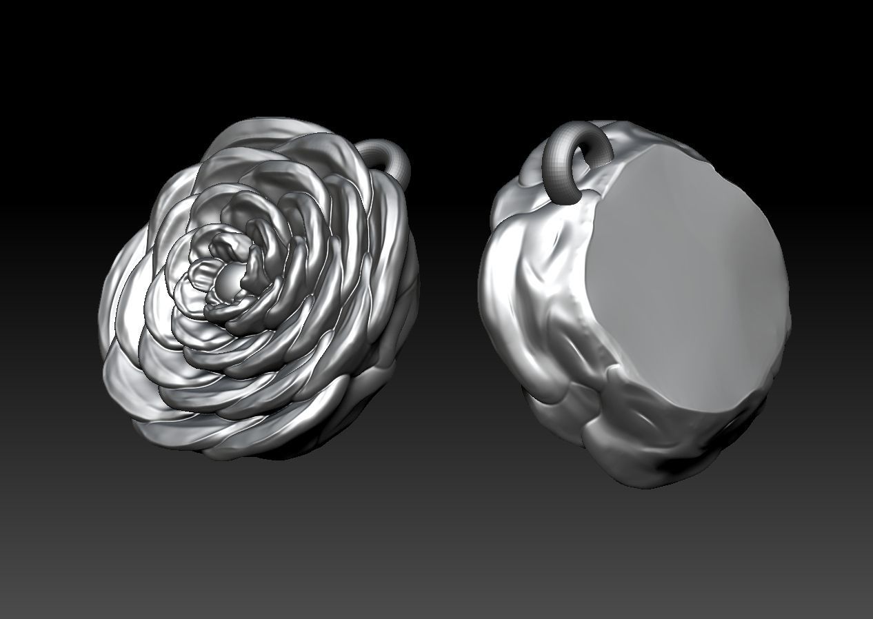 Amazing Rose Pendant Earring 3d print model 3D print model_3