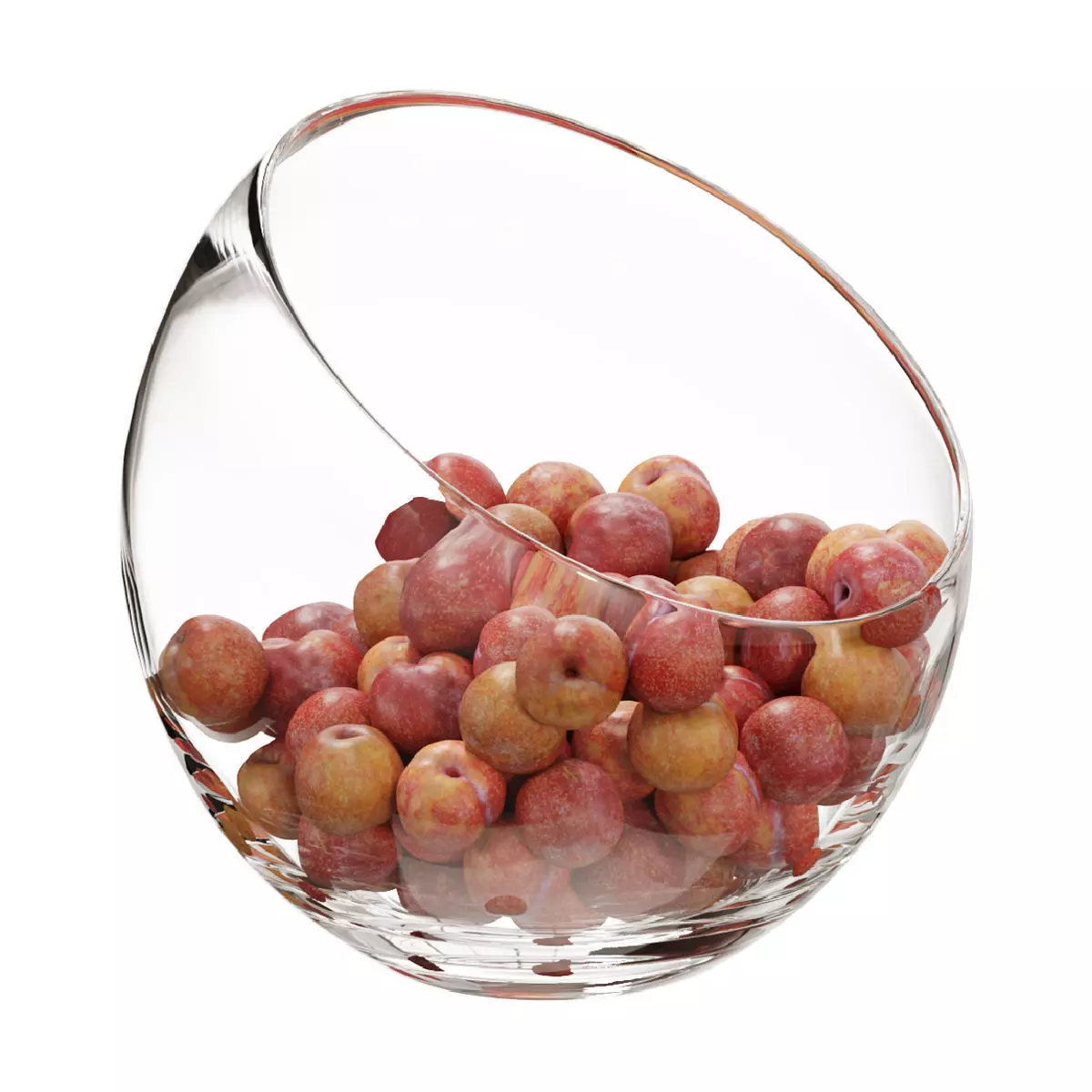 Large Slant Fruit Bowl Plum 3D model