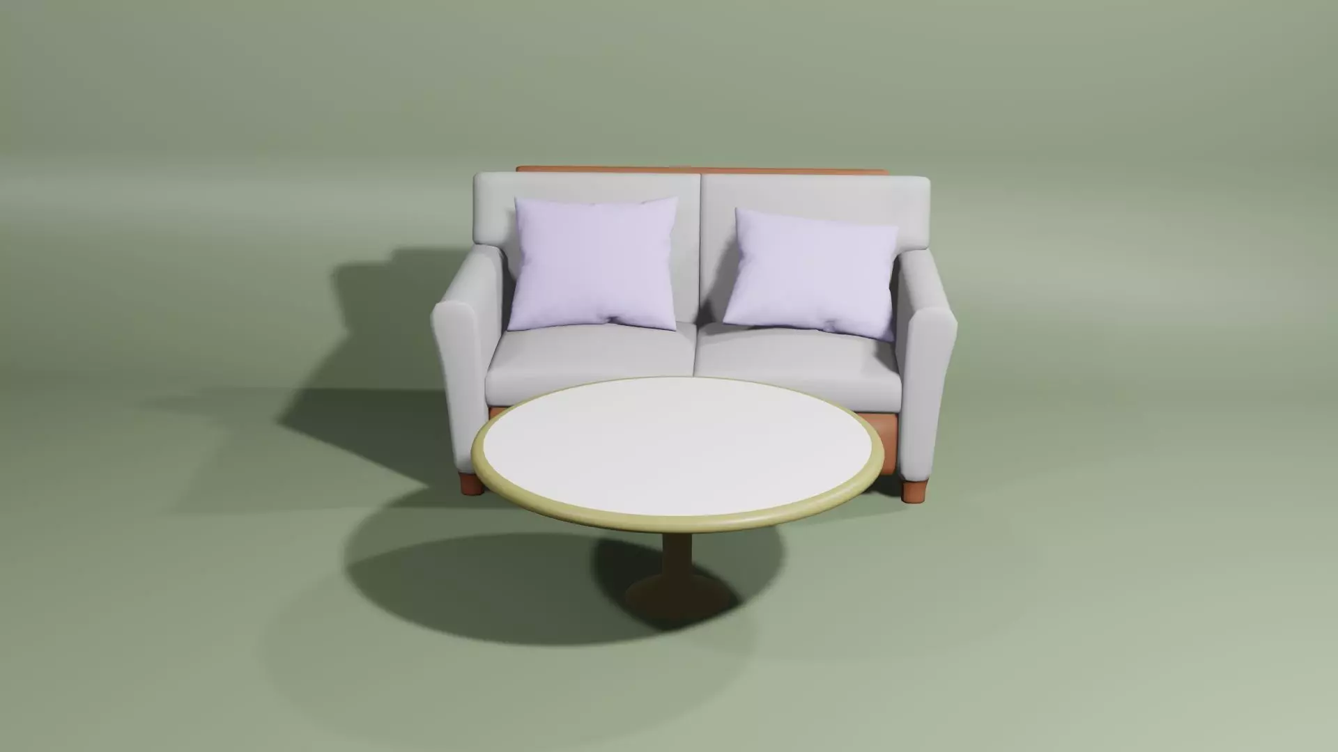 Sofa and table 3D model_0