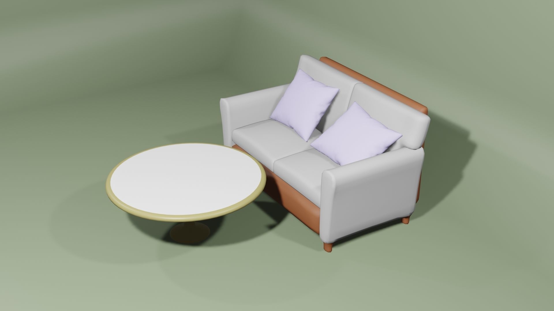 Sofa and table 3D model_1