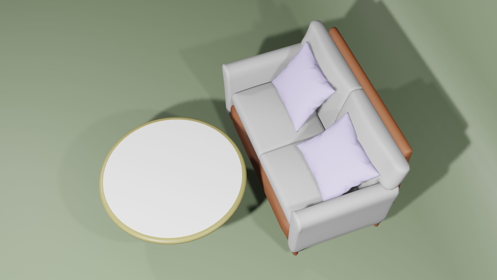 Sofa and table 3D model_2