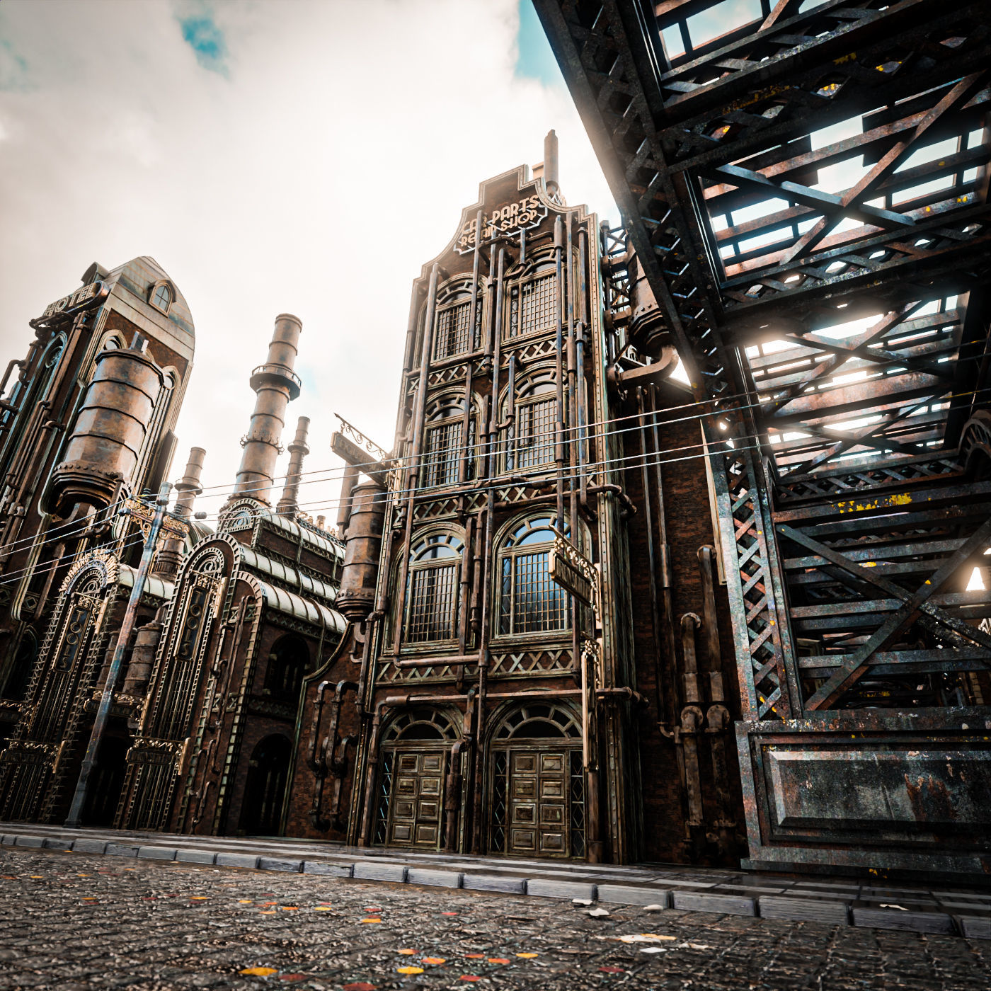 STEAMPUNK INDUSTRIAL BUILDING PACK 3D Model Collection_23