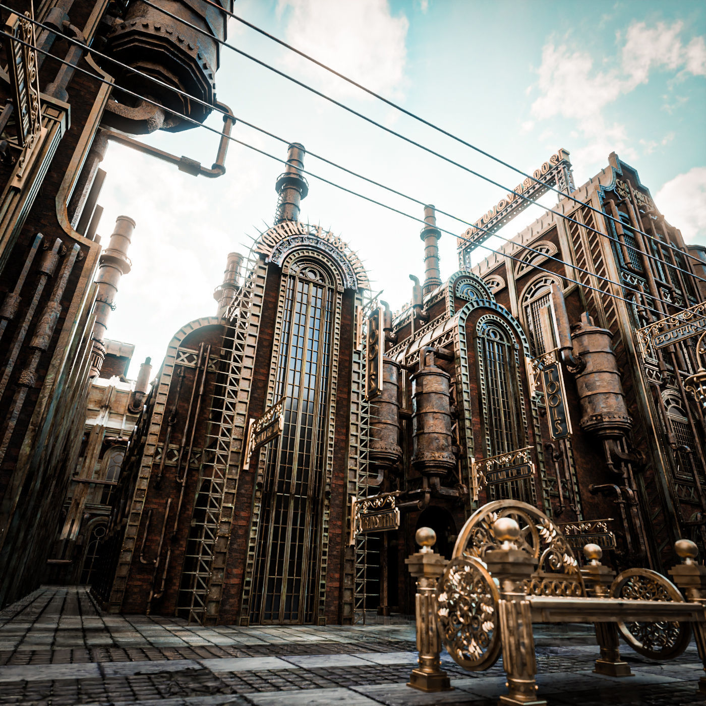 STEAMPUNK INDUSTRIAL BUILDING PACK 3D Model Collection_22