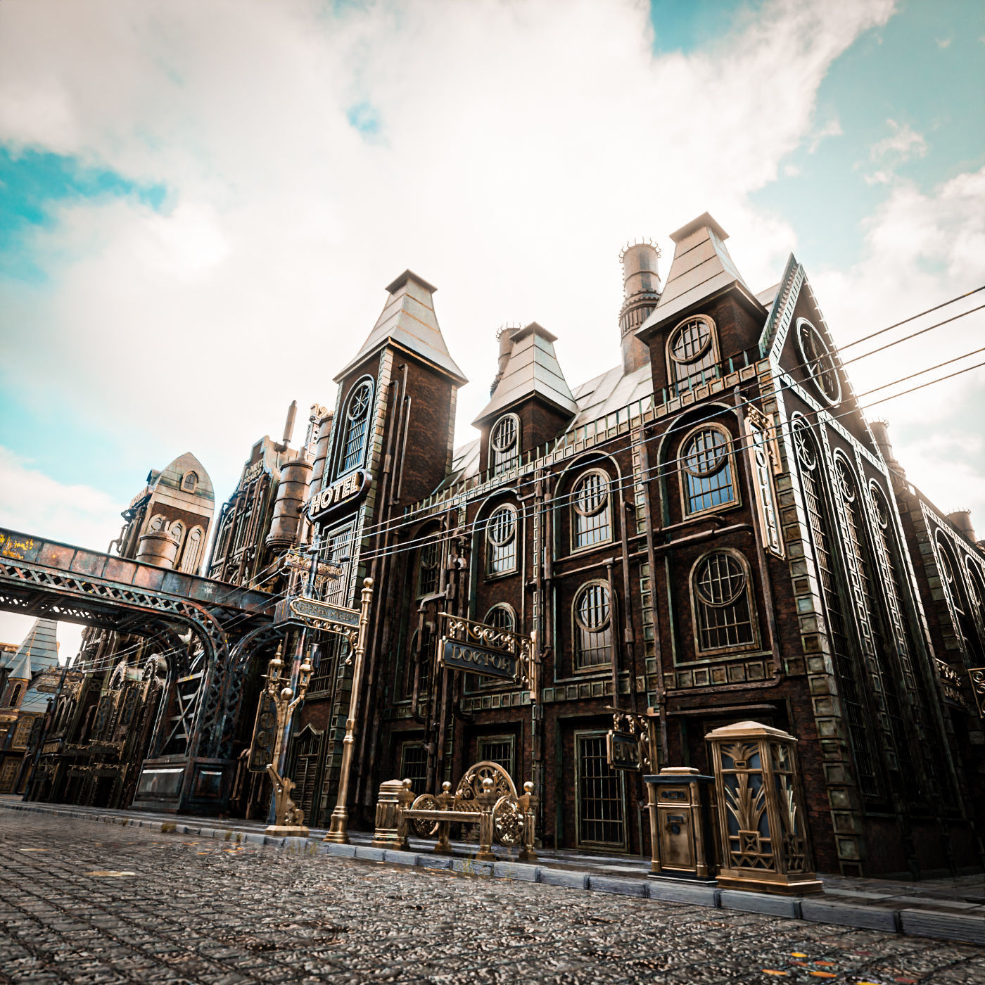 STEAMPUNK INDUSTRIAL BUILDING PACK 3D Model Collection_15