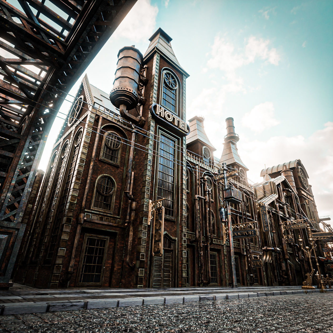 STEAMPUNK INDUSTRIAL BUILDING PACK 3D Model Collection_21
