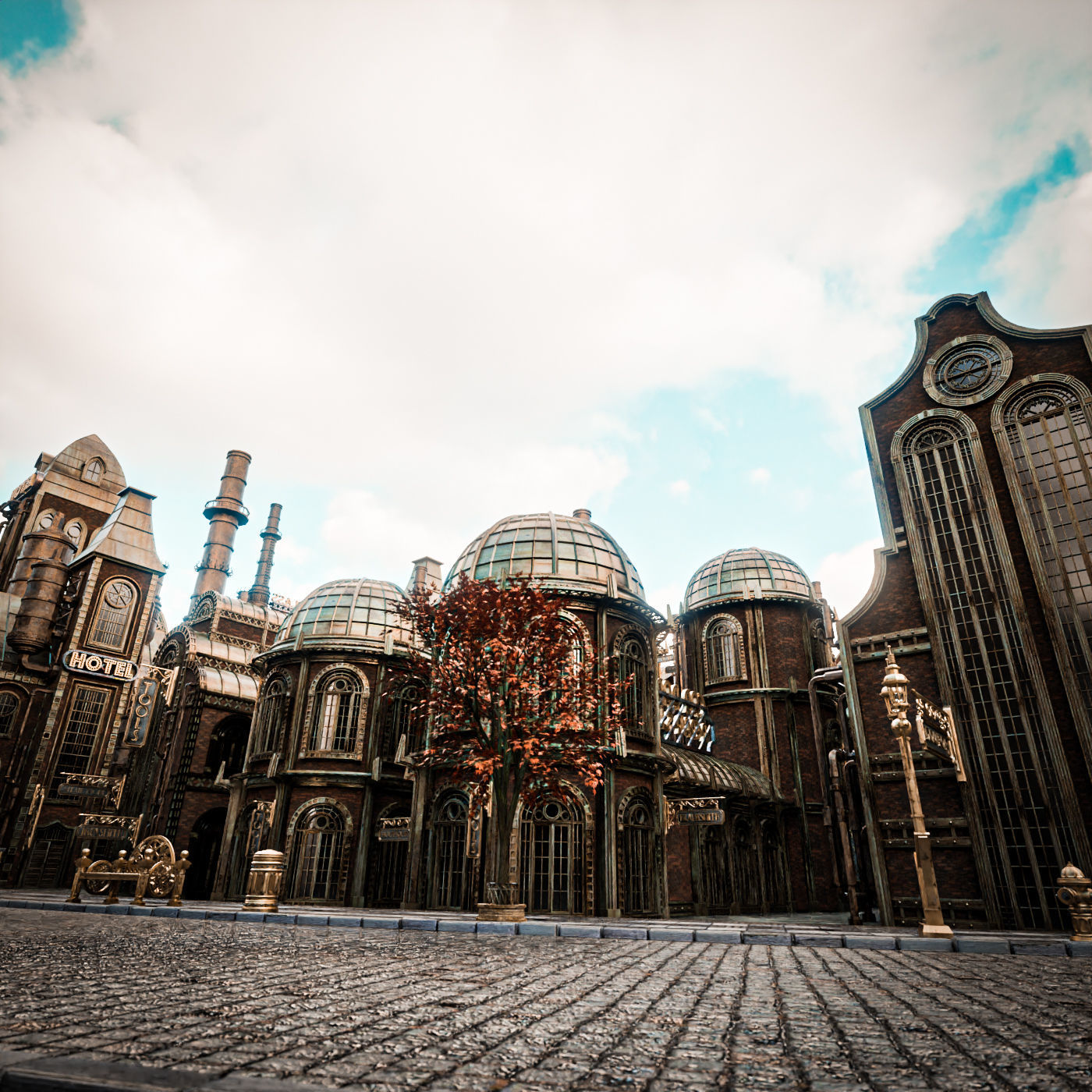 STEAMPUNK INDUSTRIAL BUILDING PACK 3D Model Collection_12