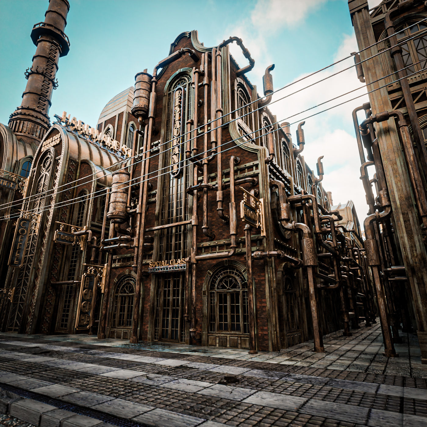 STEAMPUNK INDUSTRIAL BUILDING PACK 3D Model Collection_26