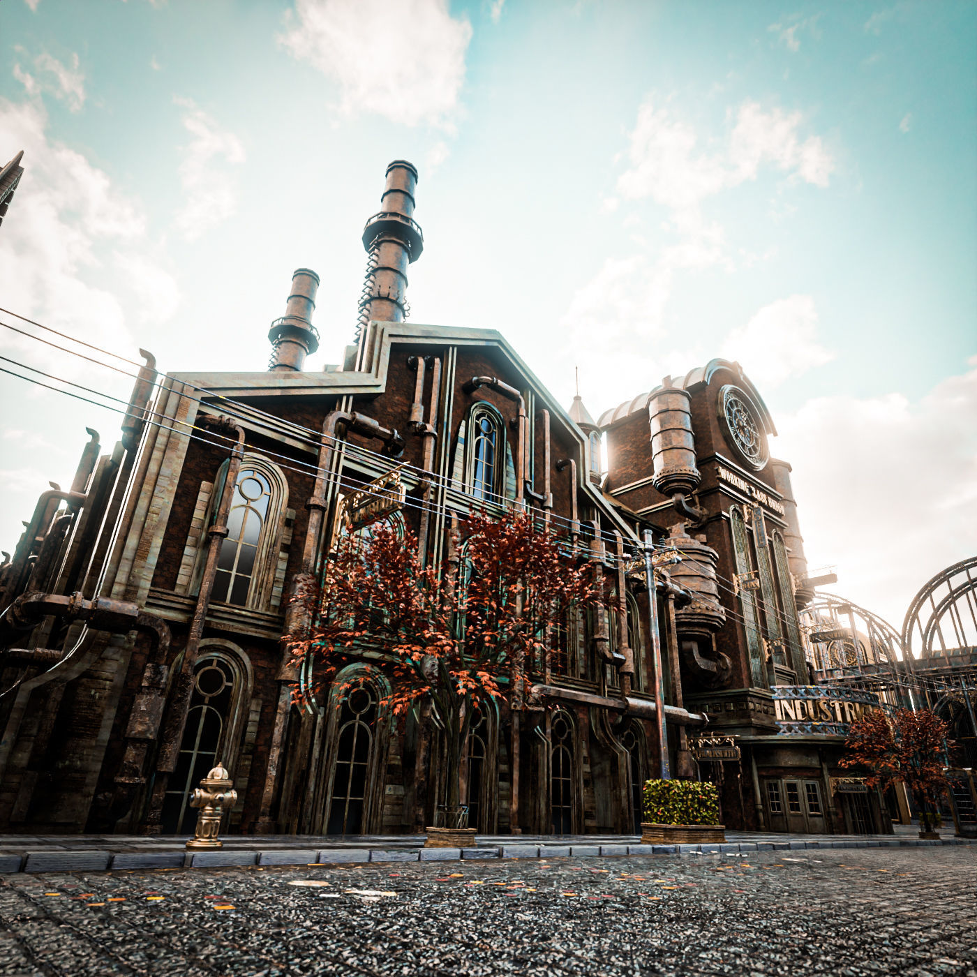 STEAMPUNK INDUSTRIAL BUILDING PACK 3D Model Collection_16