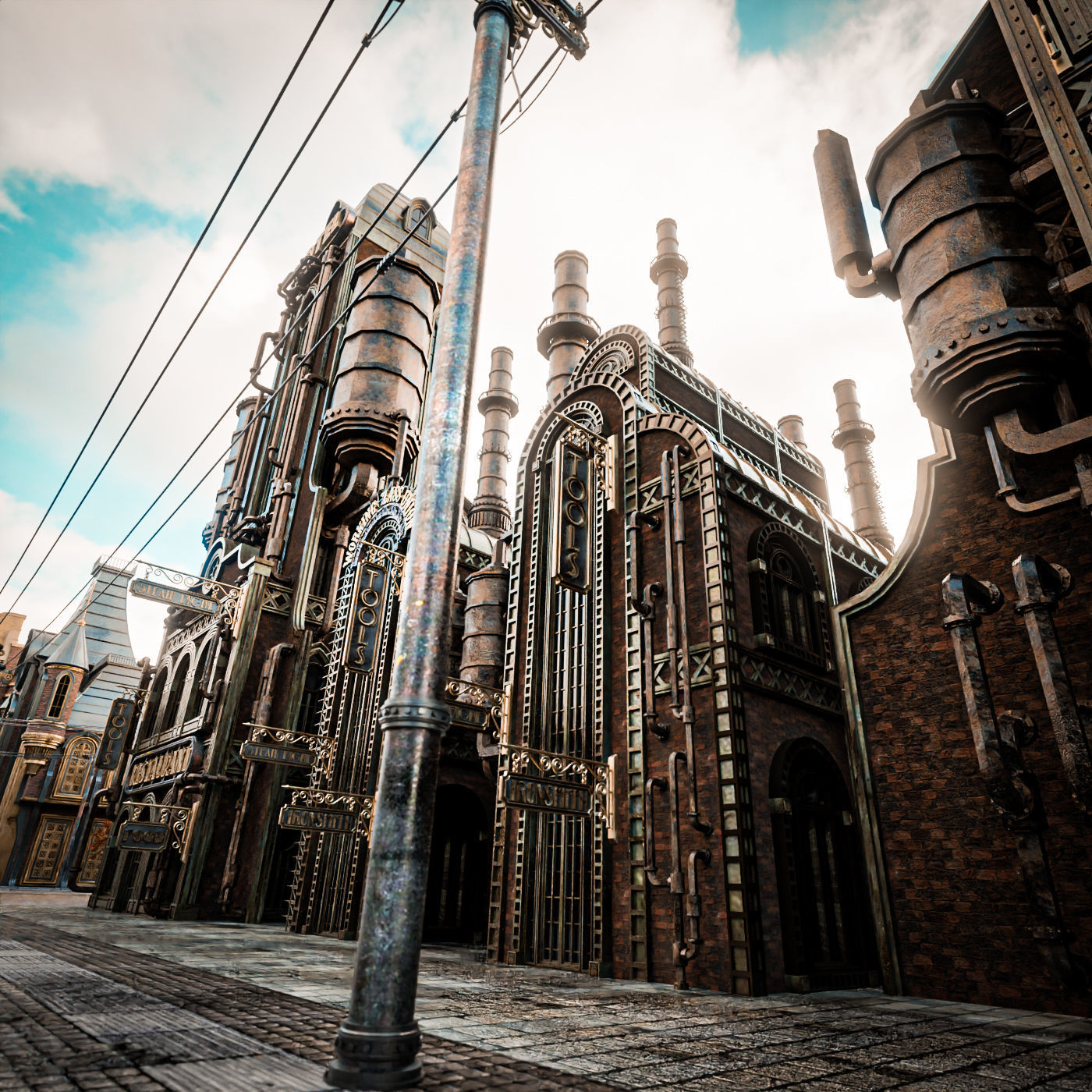 STEAMPUNK INDUSTRIAL BUILDING PACK 3D Model Collection_17