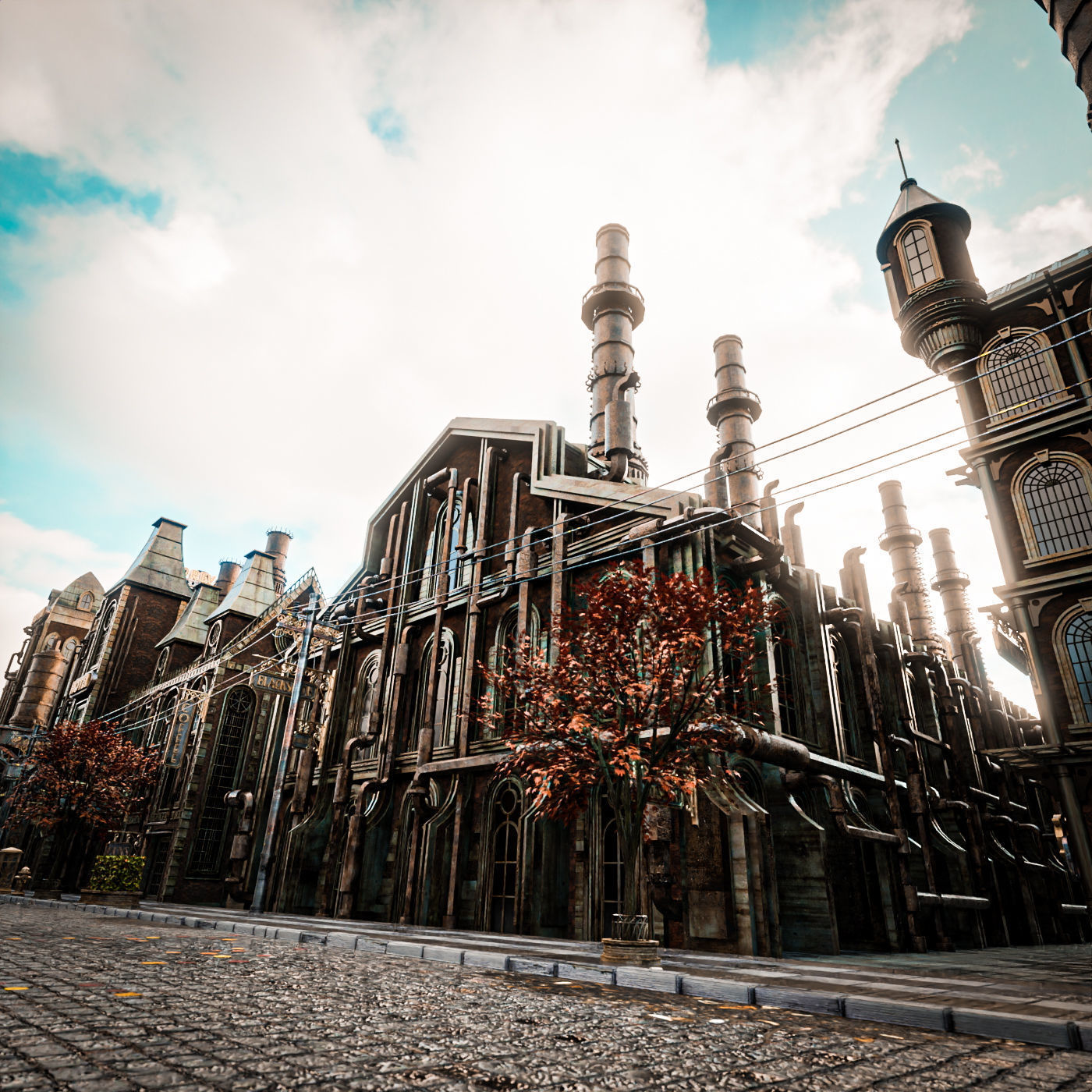 STEAMPUNK INDUSTRIAL BUILDING PACK 3D Model Collection_13