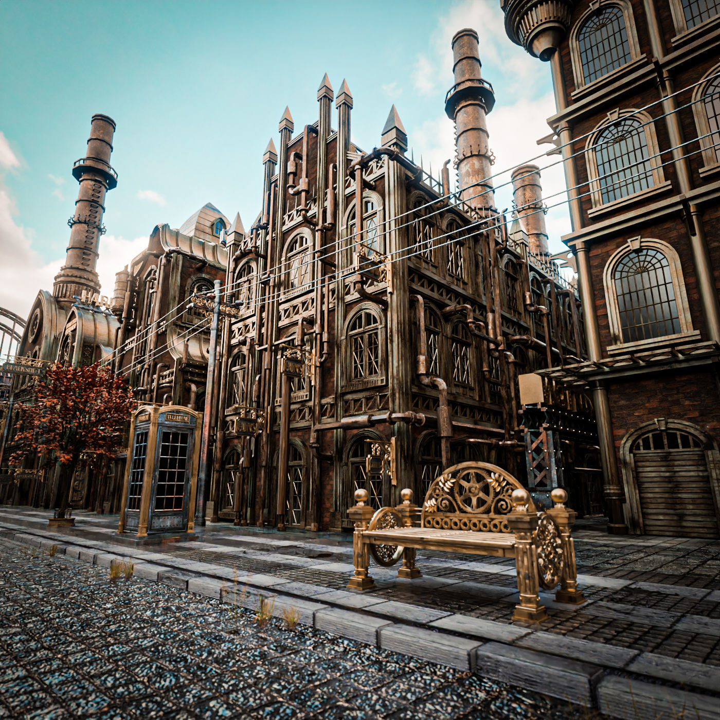 STEAMPUNK INDUSTRIAL BUILDING PACK 3D Model Collection_29