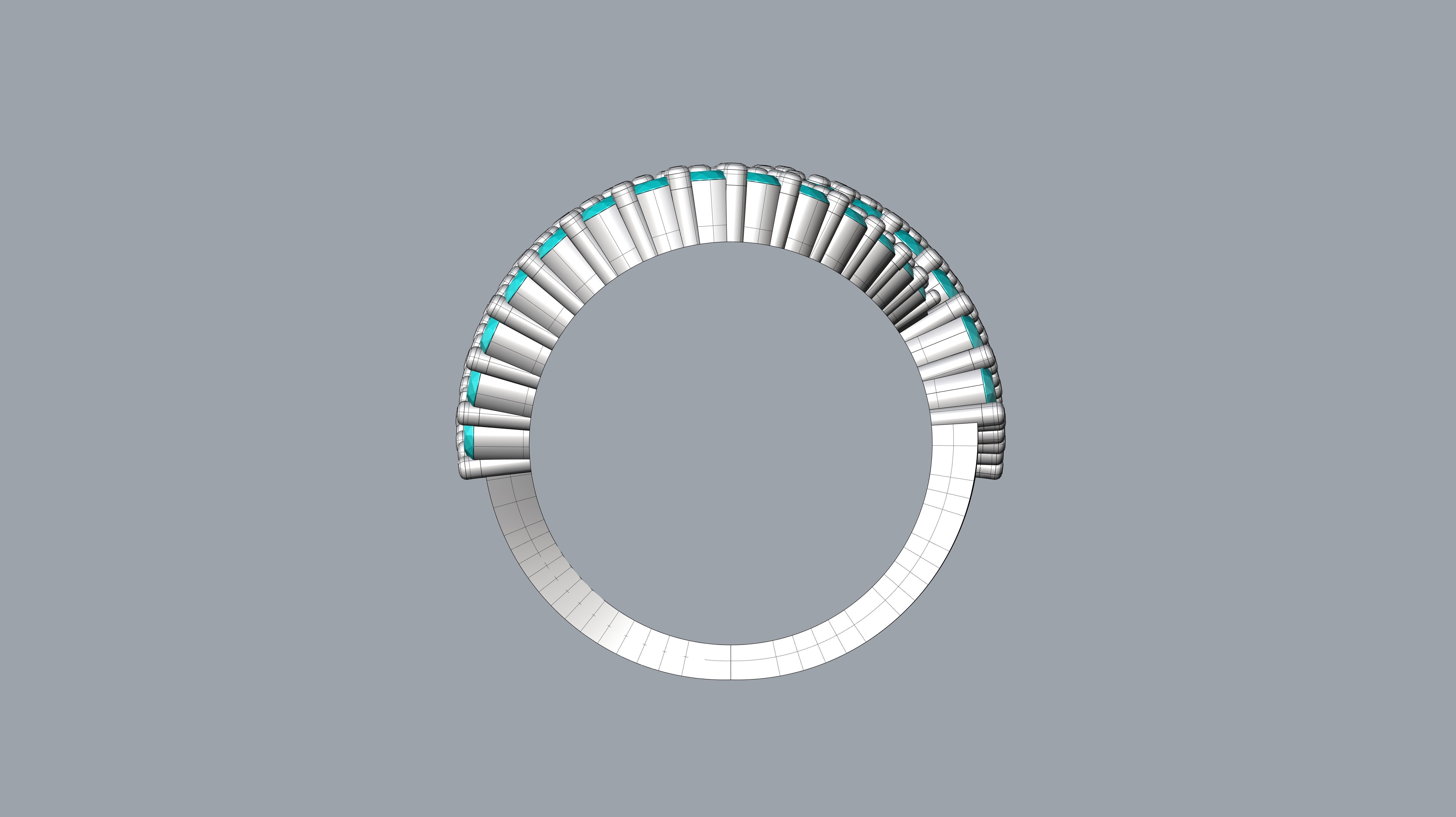 Bold Diamond Ring 3D print model_3