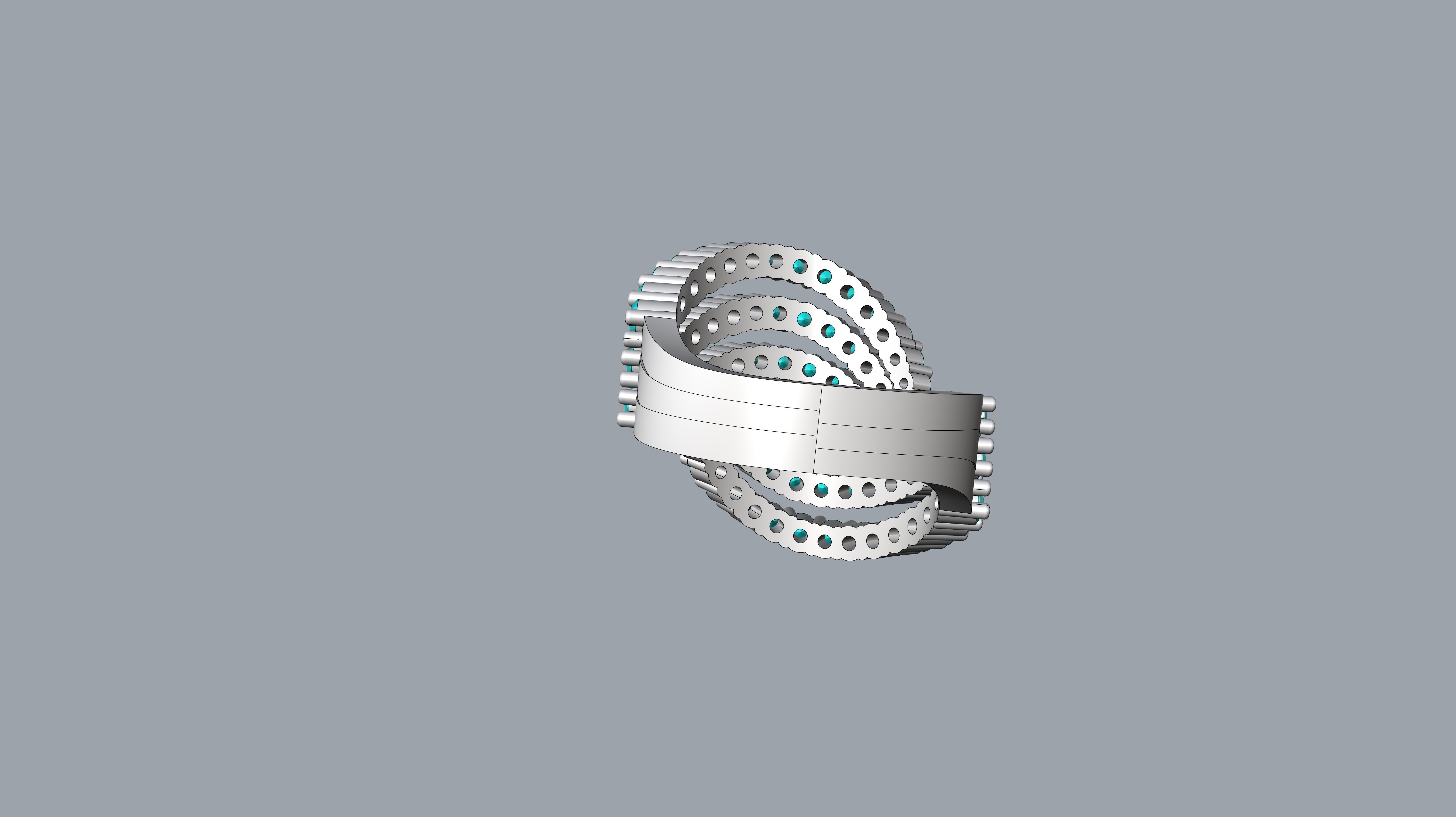 Bold Diamond Ring 3D print model_8