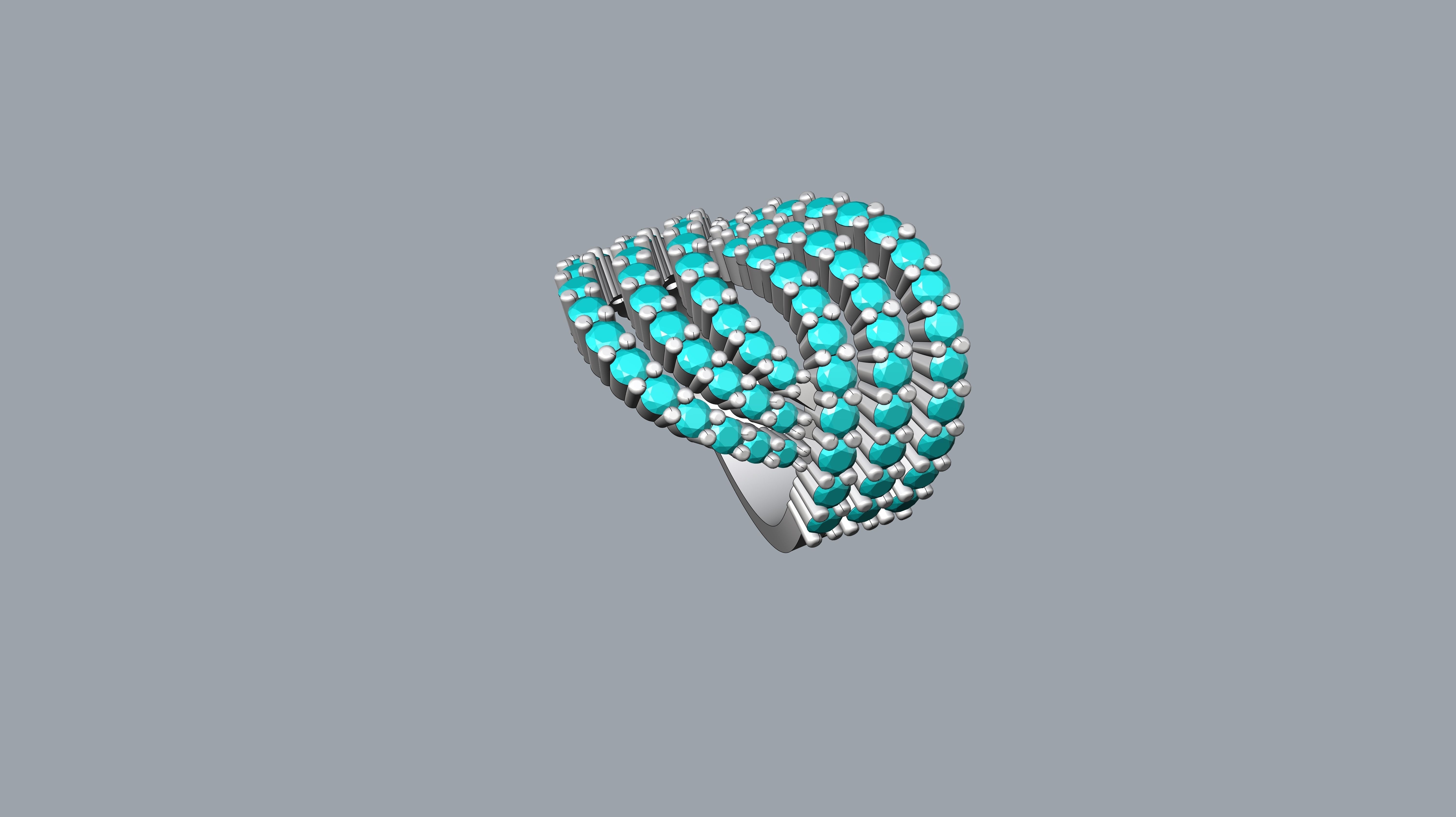 Bold Diamond Ring 3D print model_5
