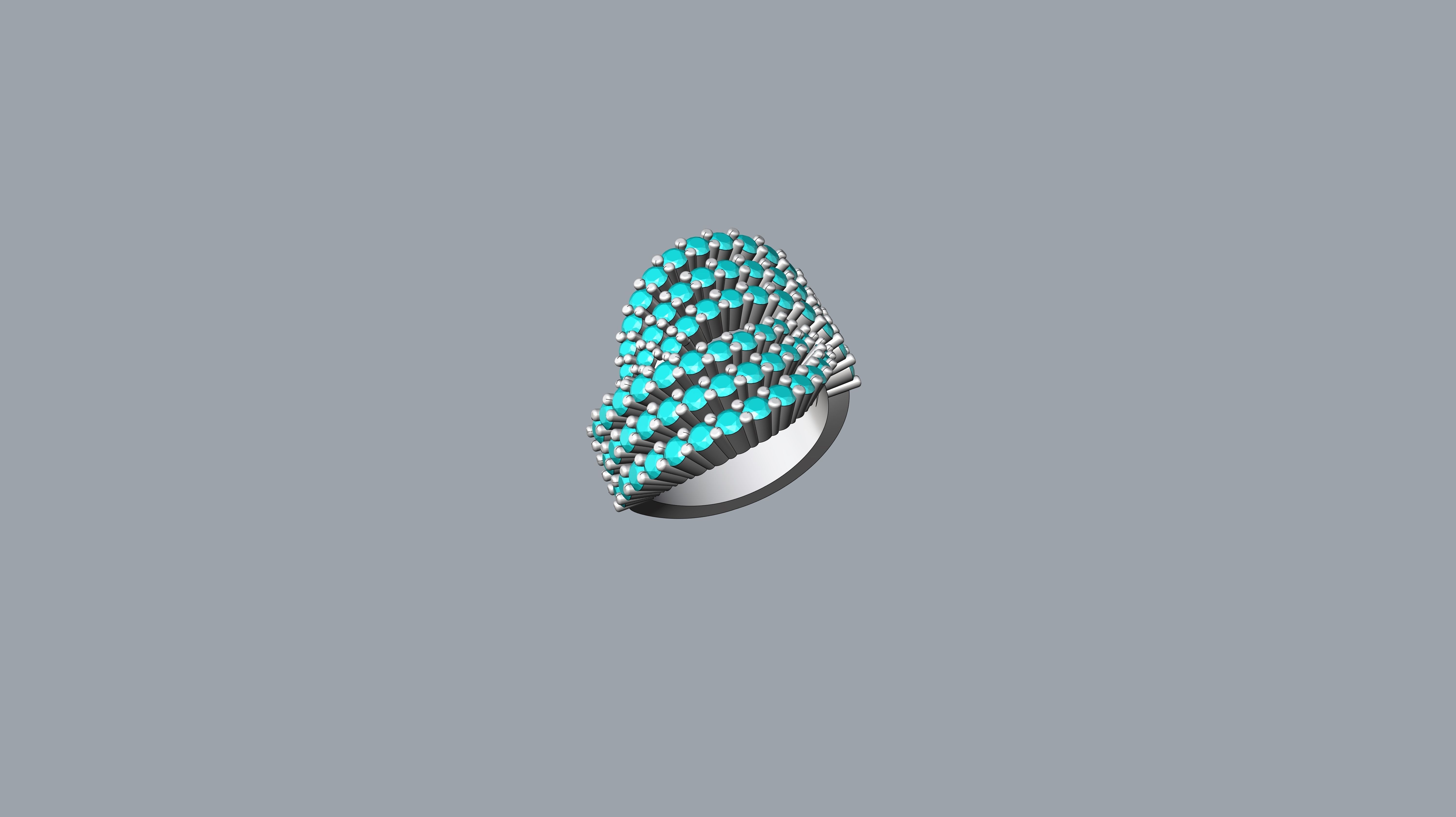 Bold Diamond Ring 3D print model_6