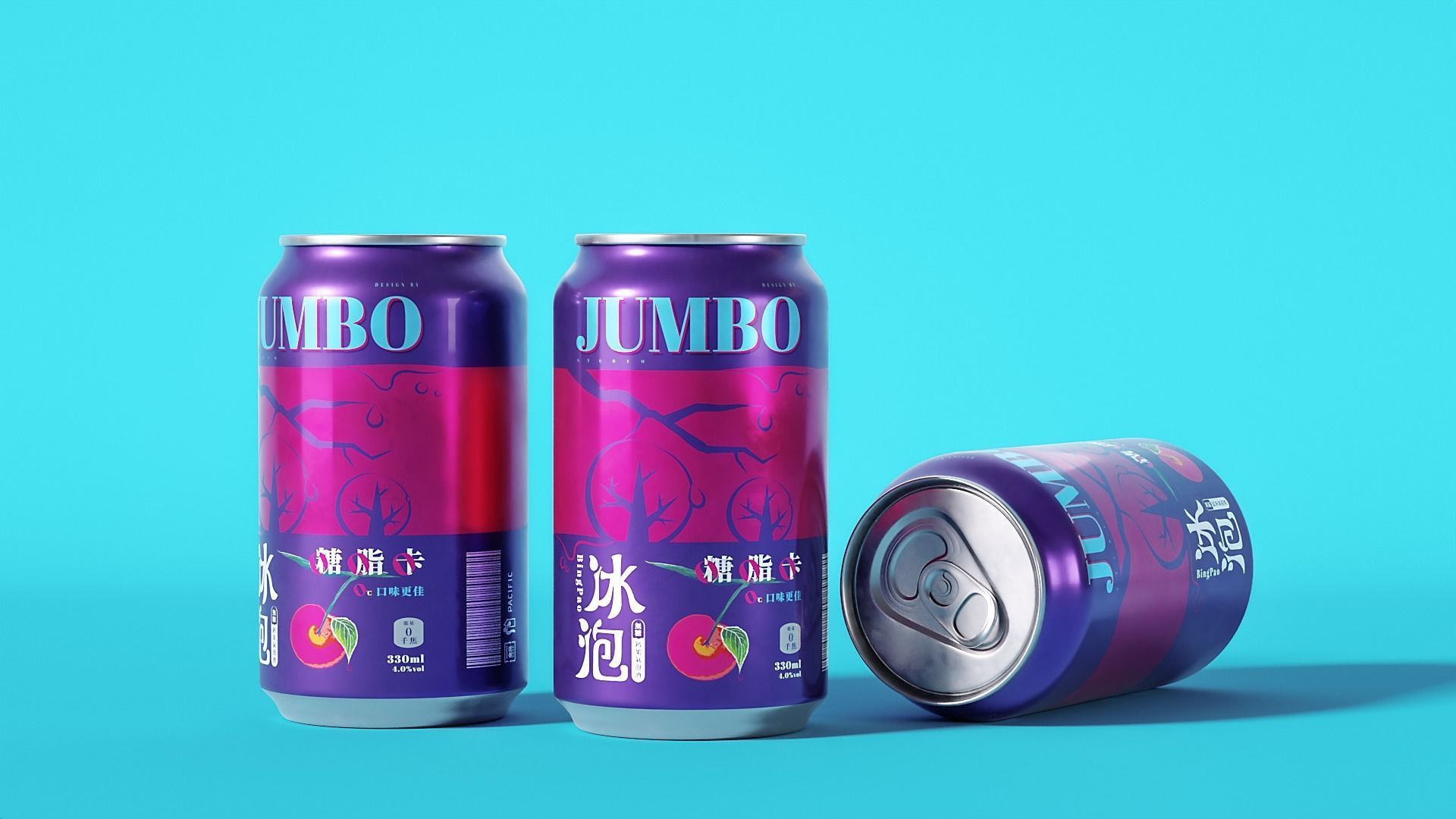  330ml Beverage Can with Drops 3D model_3