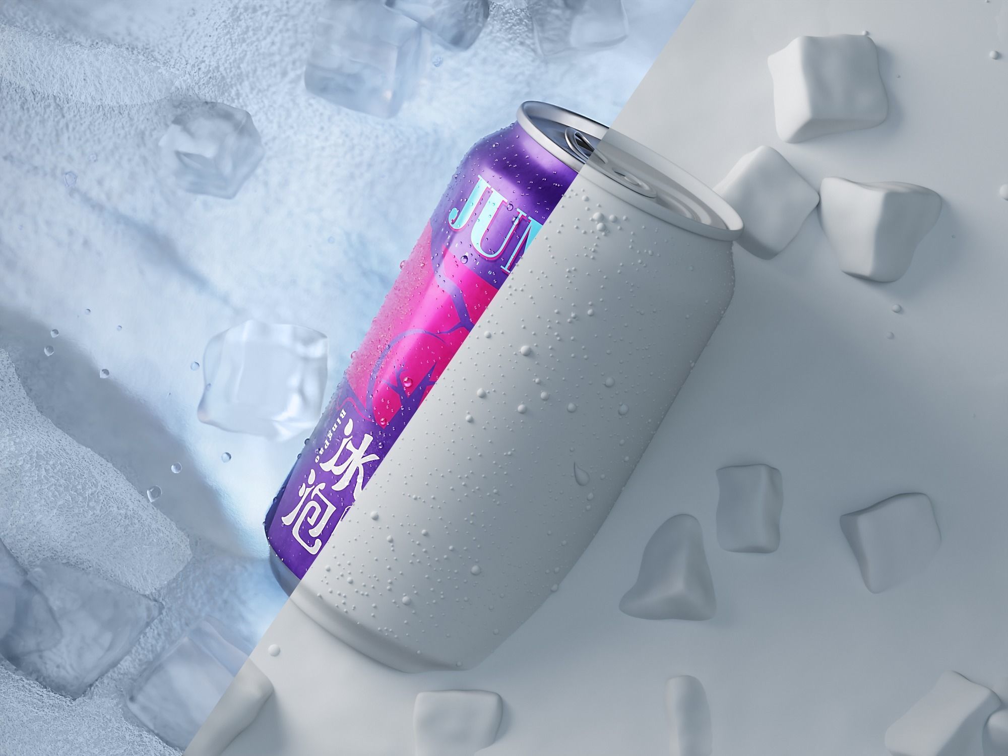  330ml Beverage Can with Drops 3D model_1
