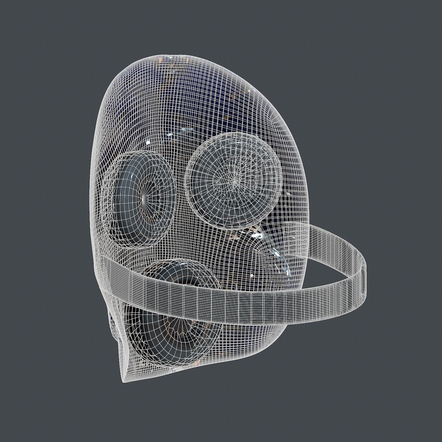 Gas mask helmet 3d model scifi Low-poly Low-poly Low-poly 3D model_7