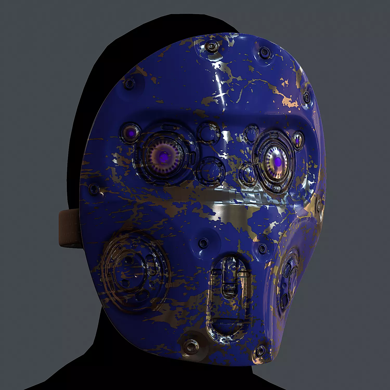 Gas mask helmet 3d model scifi Low-poly Low-poly Low-poly 3D model_0