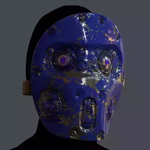 Gas mask helmet 3d model scifi Low-poly Low-poly