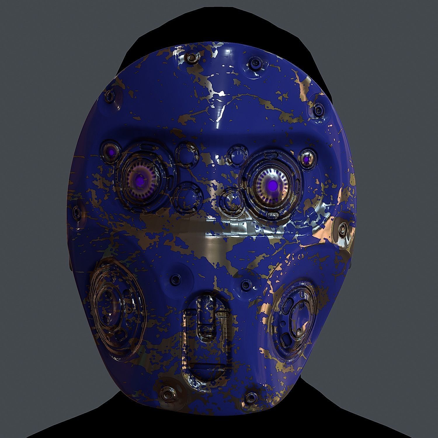 Gas mask helmet 3d model scifi Low-poly Low-poly Low-poly 3D model_3