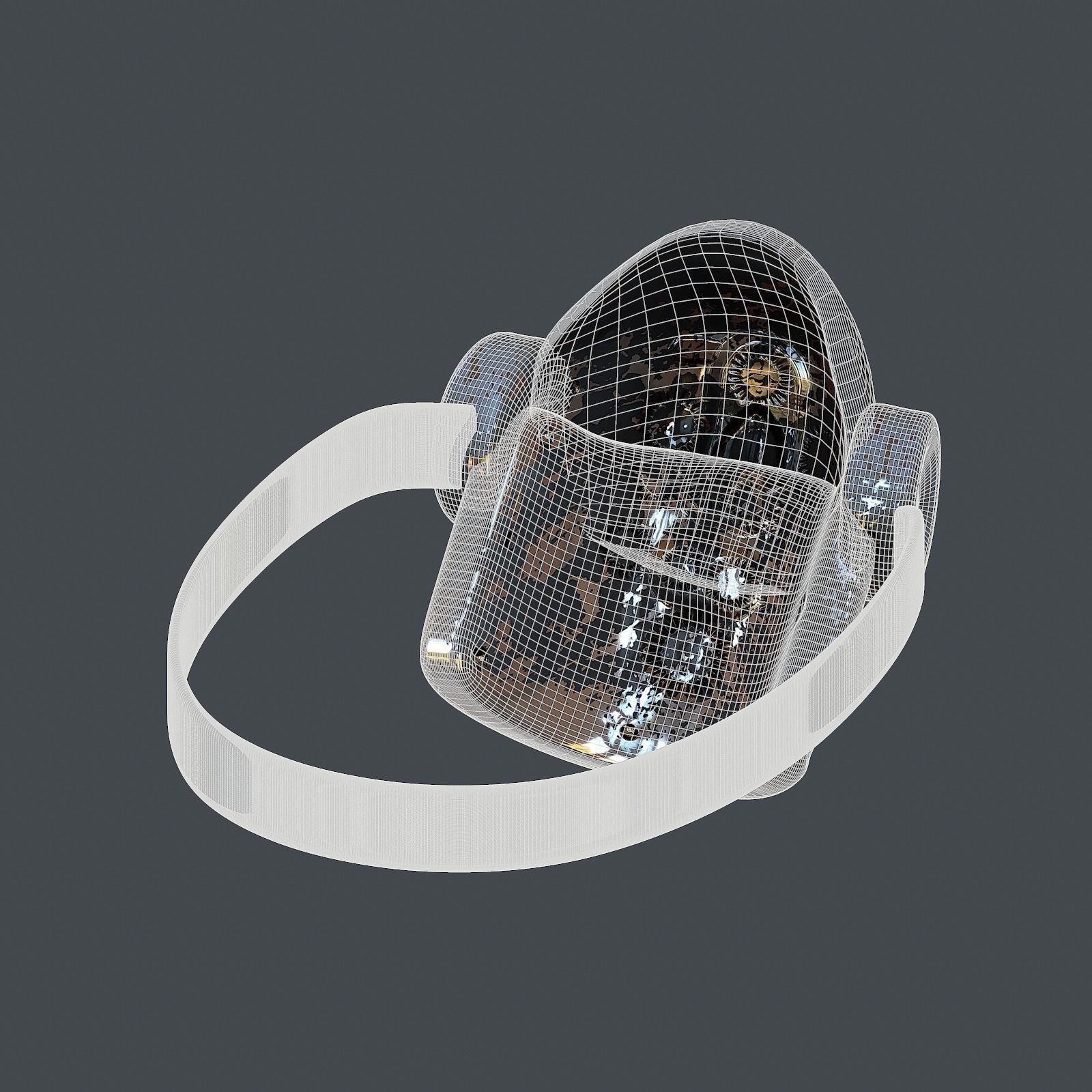 Gas mask helmet 3d model scifi Low-poly Low-poly 3D model_9