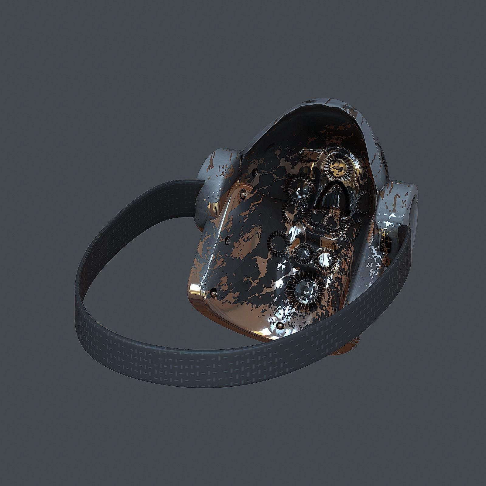 Gas mask helmet 3d model scifi Low-poly Low-poly 3D model_8