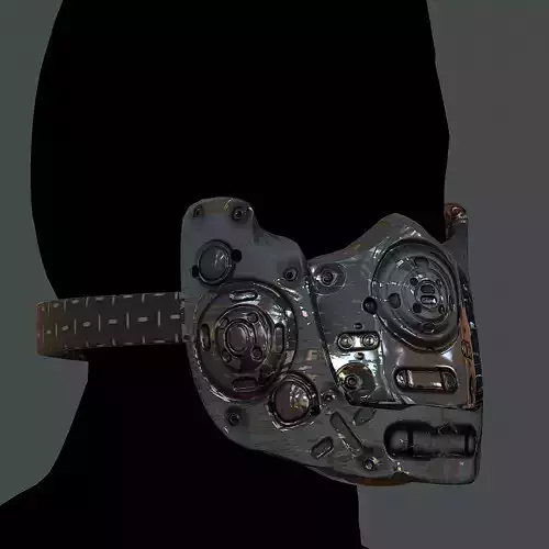 Gas mask helmet 3d model scifi Low-poly 