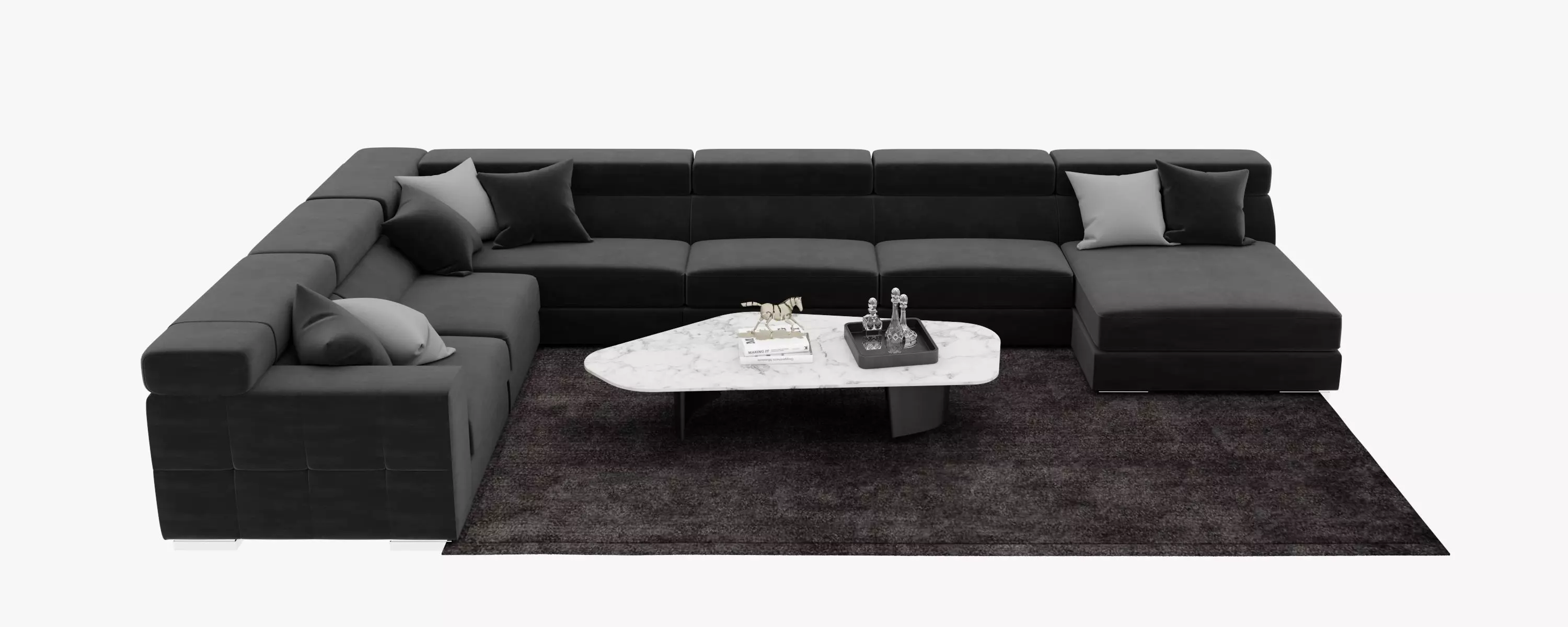 Sofaa sectional sofa with coffee table 3D model_0