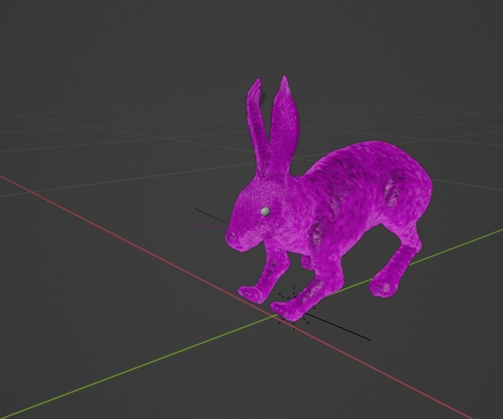 Rabbit BW ANIMATED FUR 3D model_5