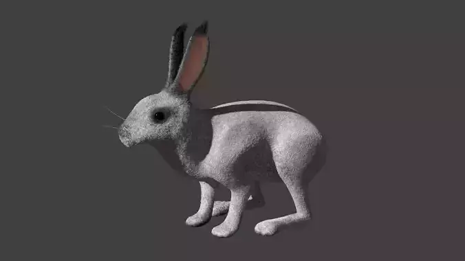 Rabbit BW ANIMATED FUR