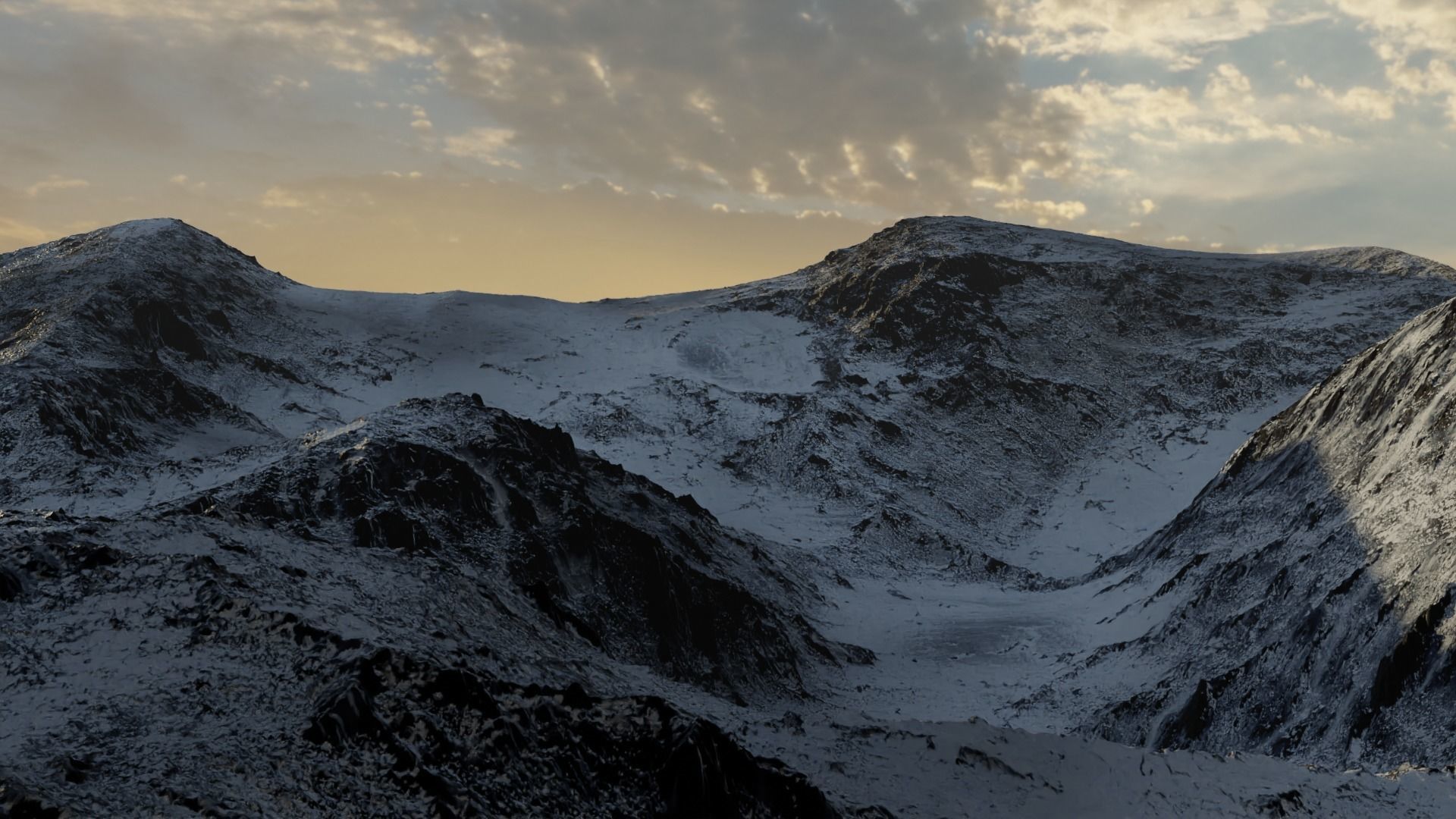 360 Degree Snowy Mountains 3D model_4