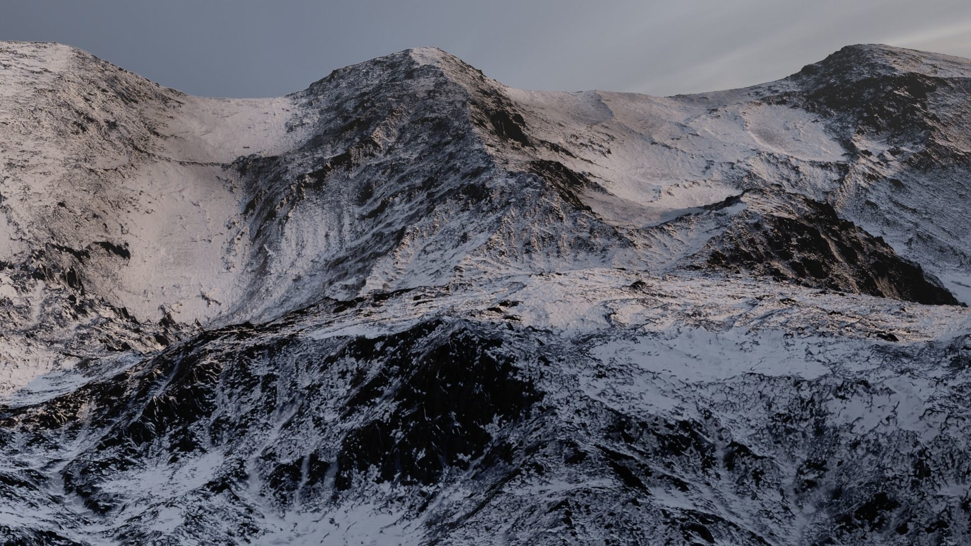 360 Degree Snowy Mountains 3D model_3