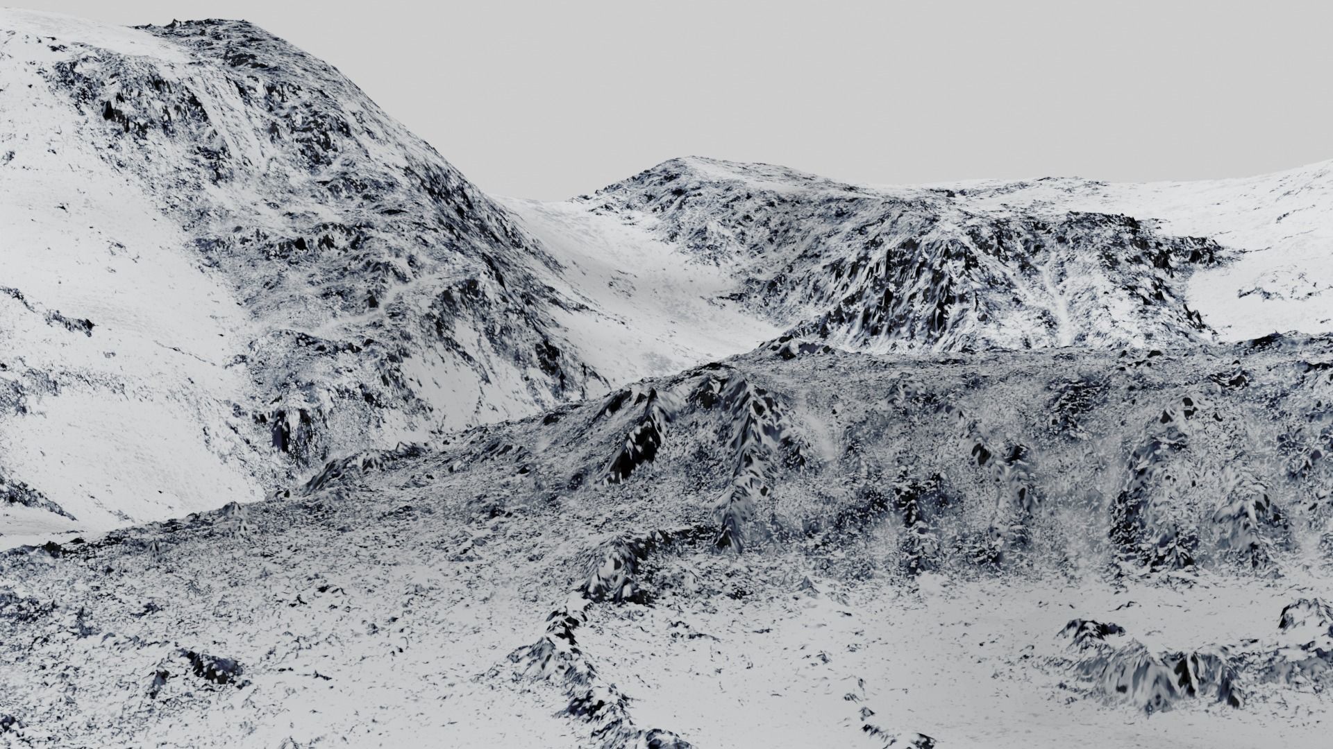 360 Degree Snowy Mountains 3D model_9