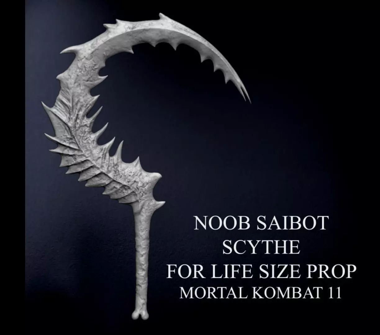 3D PRINTABLE NOOB SAIBOT SCYTHE FOR LIFE SIZE PROPS - MK 11 3D print model_0
