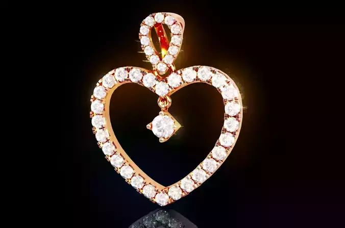 Women Heart Pendant 2 3D print model