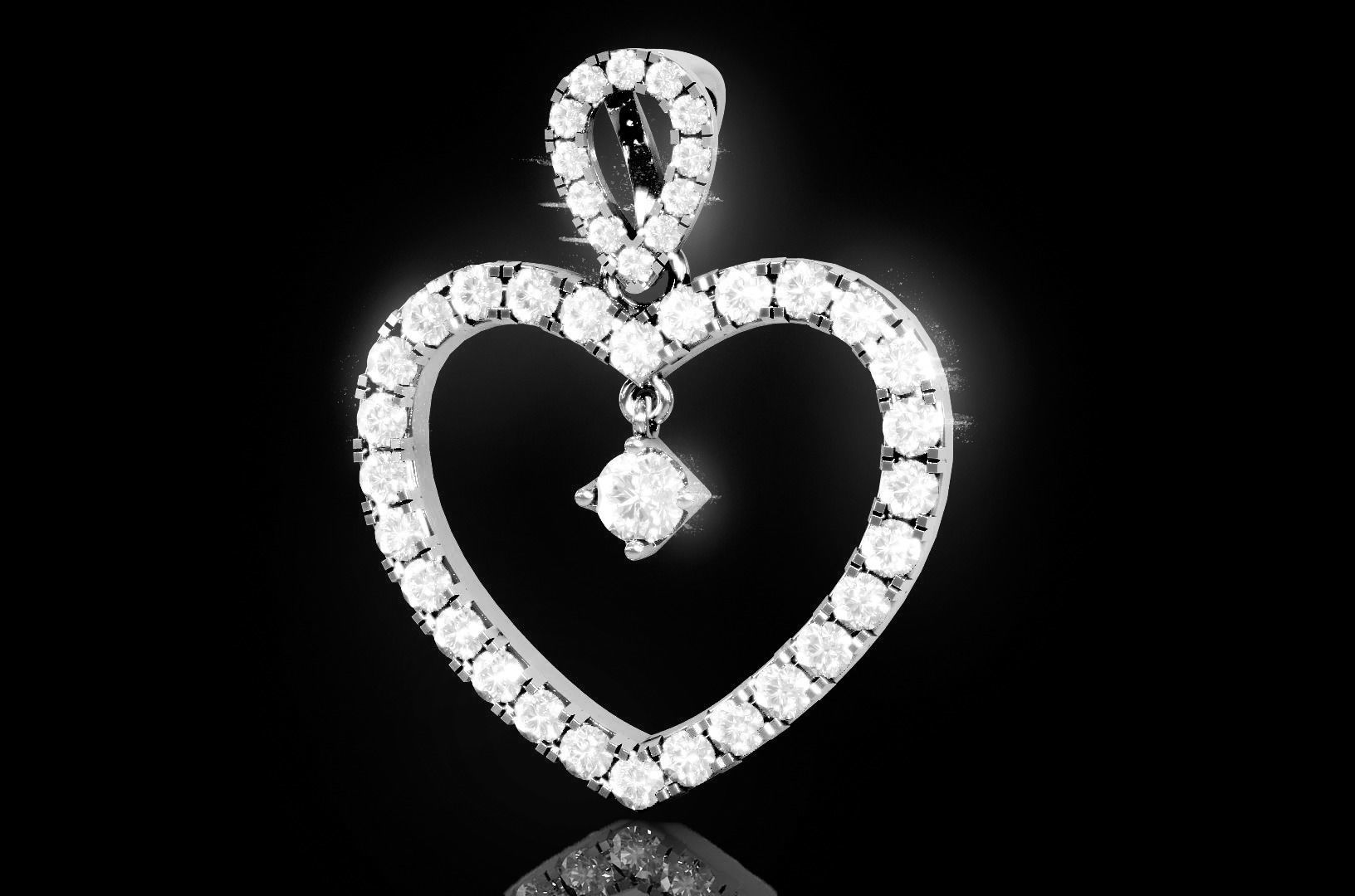 Women Heart Pendant 2 3D print model_1