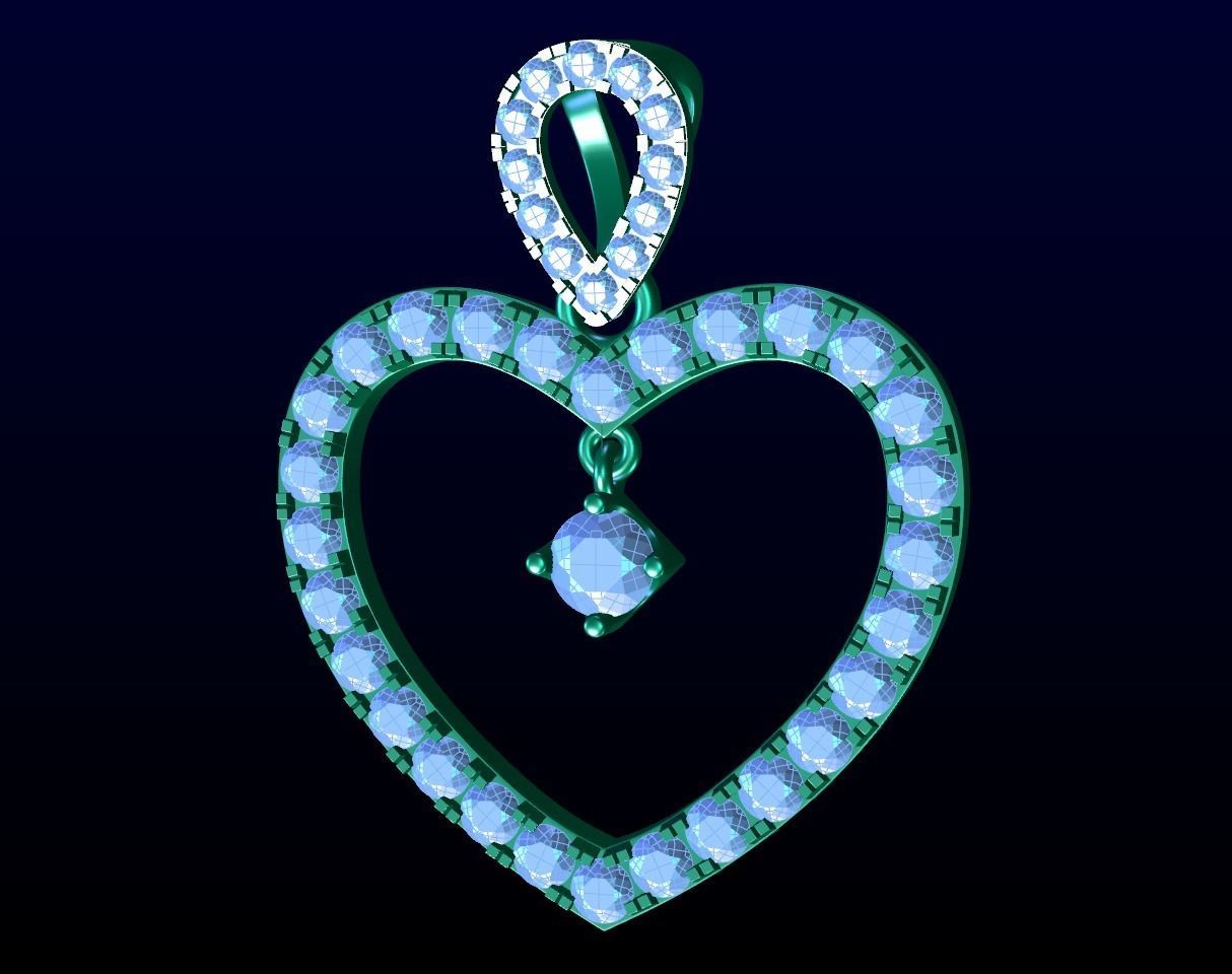Women Heart Pendant 2 3D print model_2