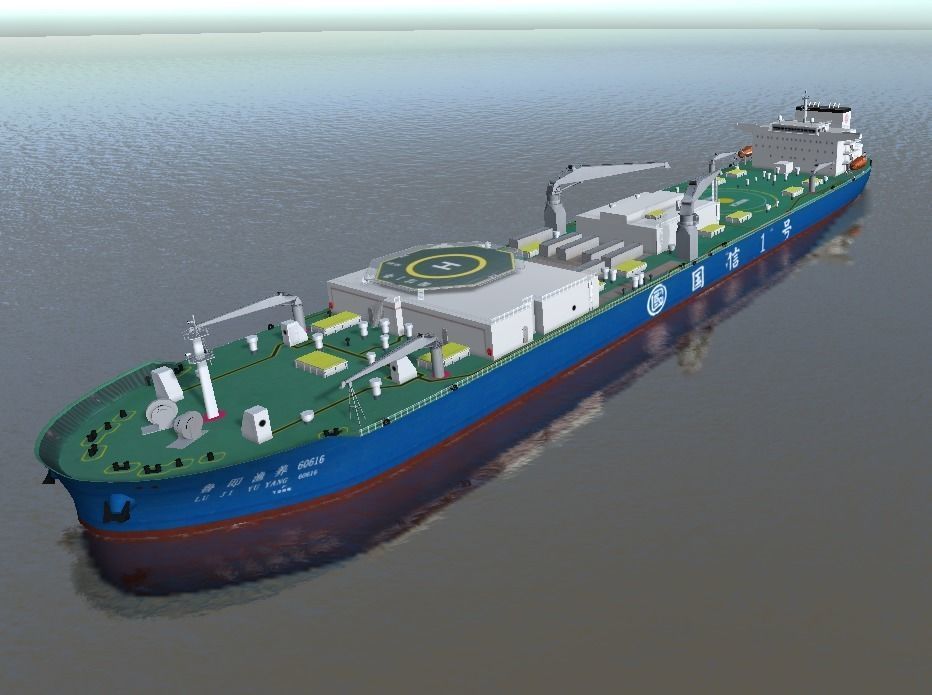 Farm-raised fish aquaculture vessel Guoxin-1 low-poly 3d model Low-poly 3D model_7