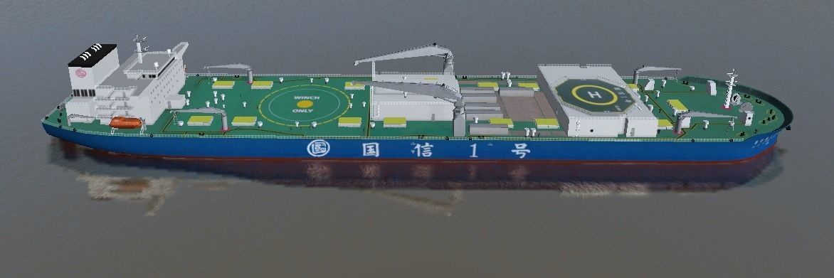 Farm-raised fish aquaculture vessel Guoxin-1 low-poly 3d model Low-poly 3D model_4