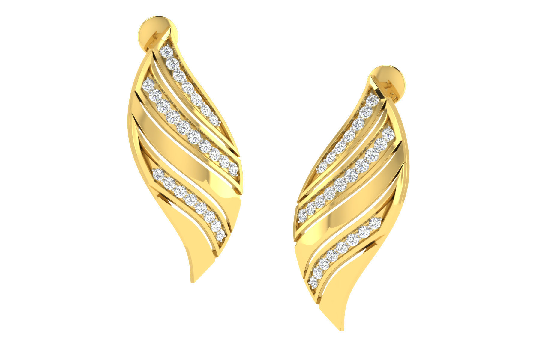 Pendant Earring Set 3dm STL OBJ FBX Render Details 3D print model_1