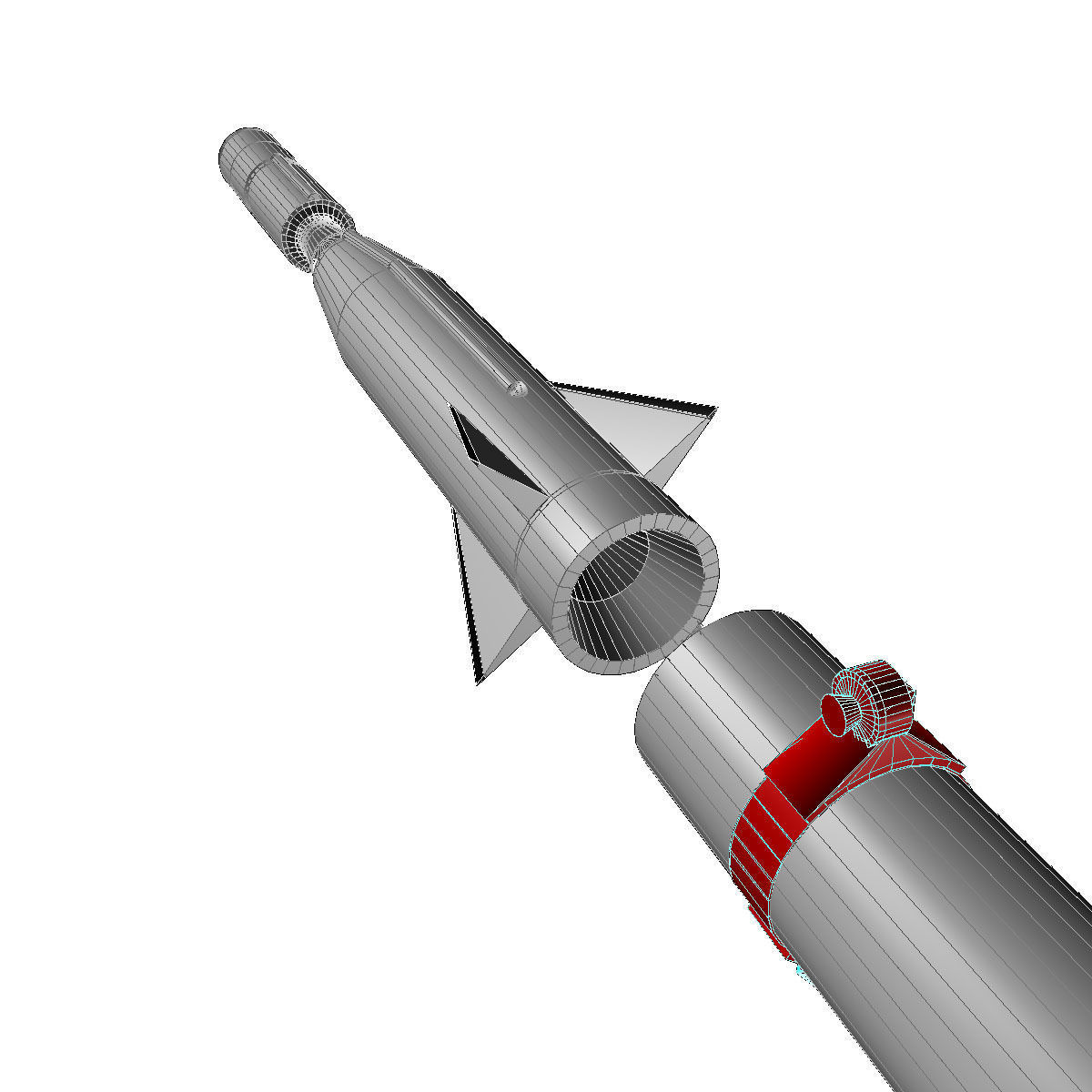Blue Scout Jr Rocket 3D model_14