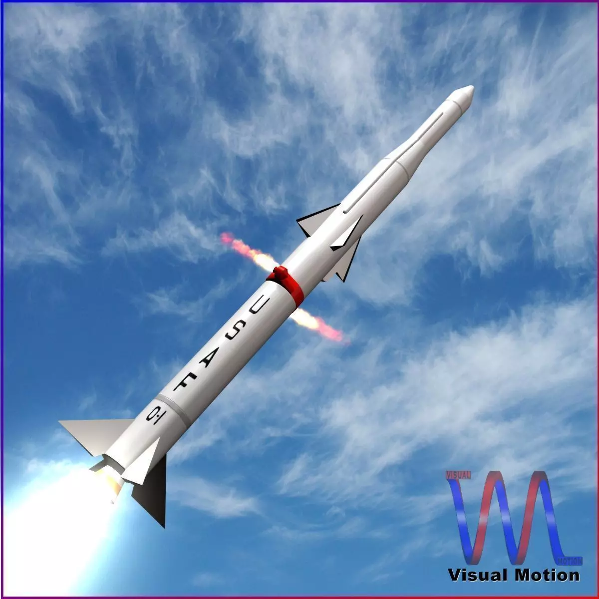 Blue Scout Jr Rocket 3D model_0